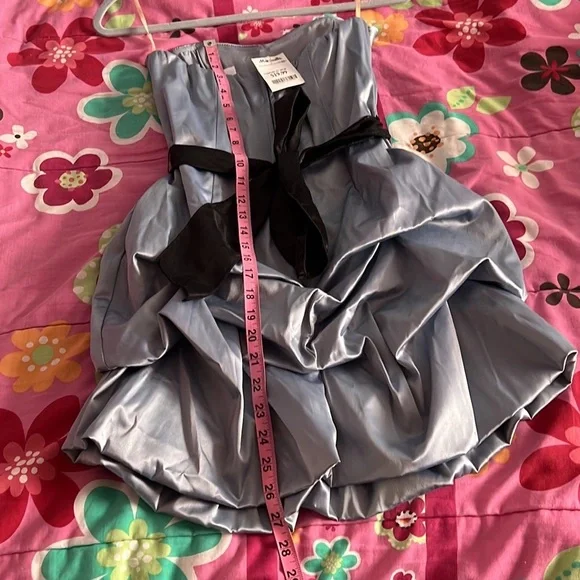 NWT IceBlue/Gray strapless party dress Size S - Picture 8 of 10